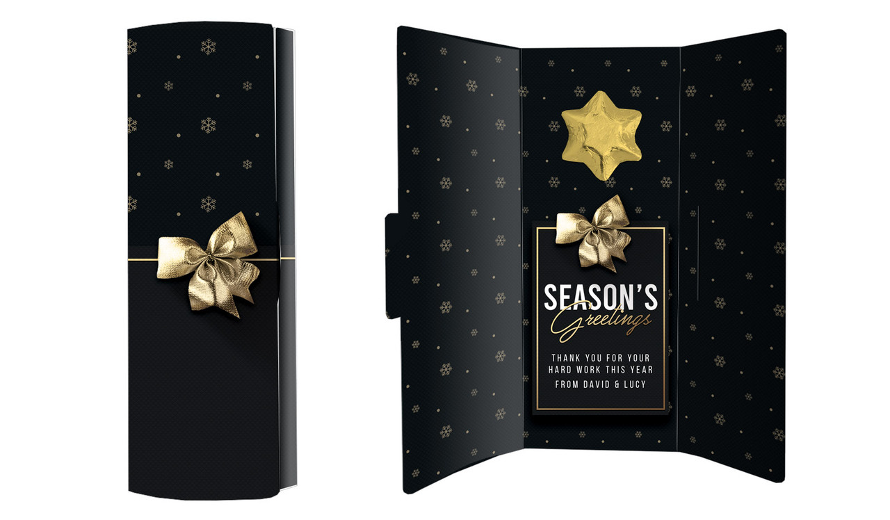 Glossy Gift Black Christmas Chocolate Greeting Card