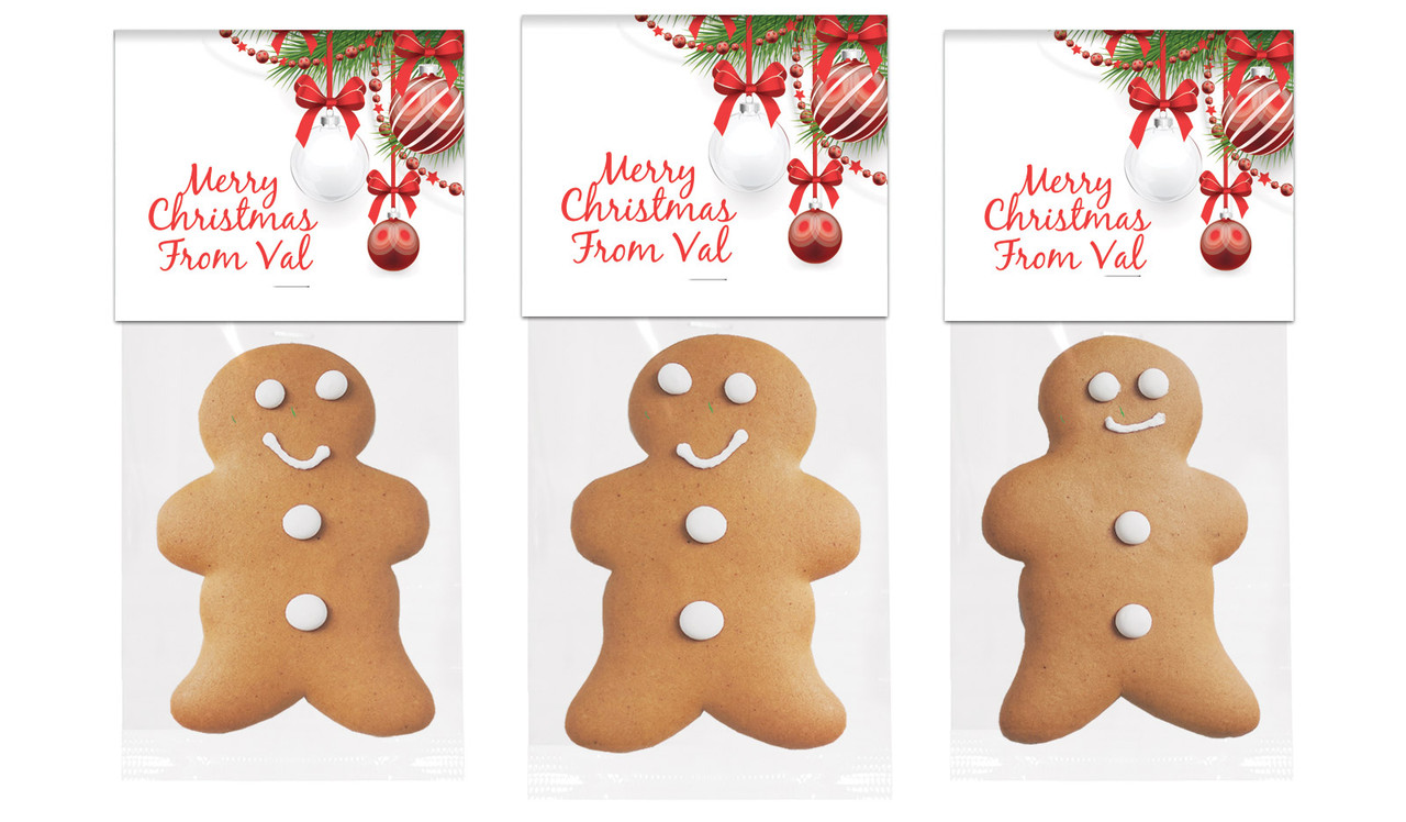 White Baubles Gingerbread Man With Topper