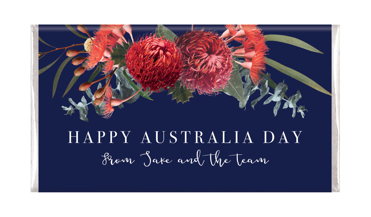 Native Flowers Australia Day Personalised Chocolates