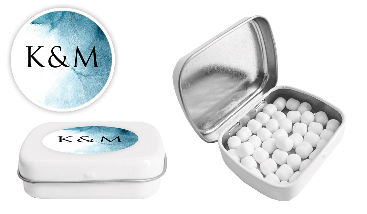 Blue Shade Wedding Personalised Mint Tin