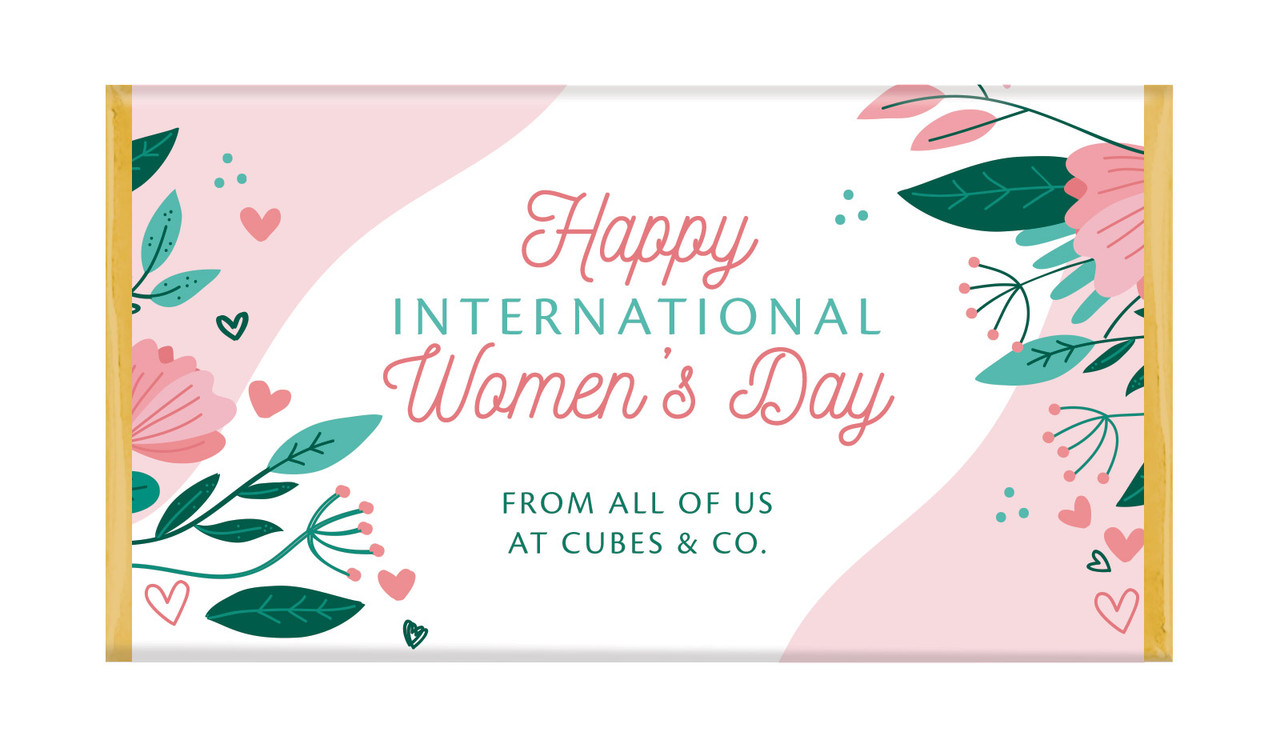 Fun Floral International Womens Day Personalised Chocolate Bar