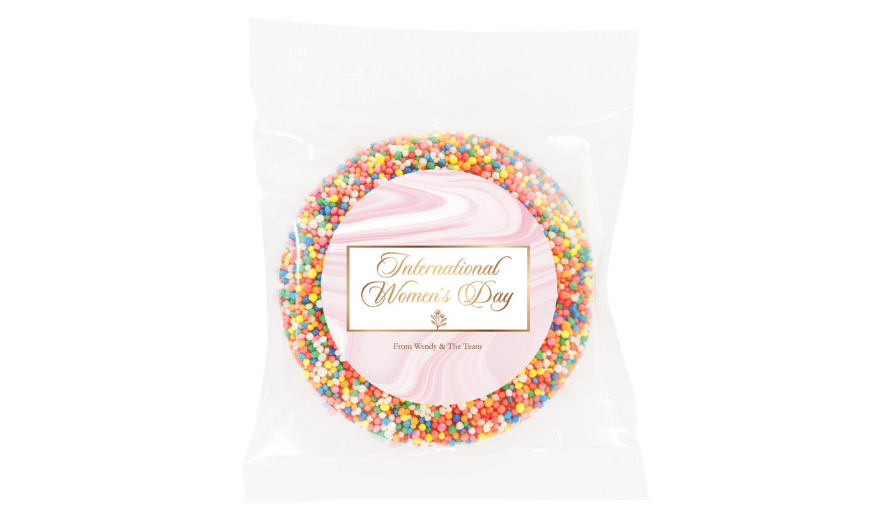 Pink Marble Personalised Womens Day Giant Chocolate Freckle