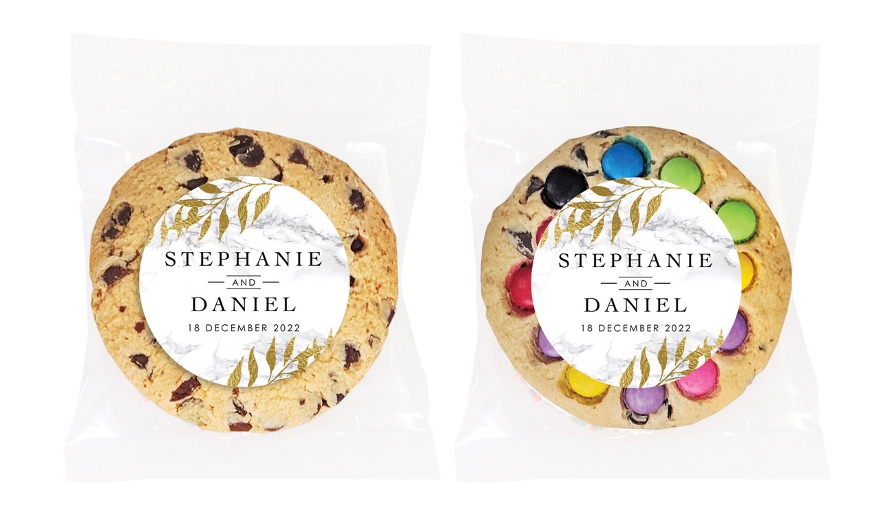 Marble & Fern Personalised Wedding Cookie