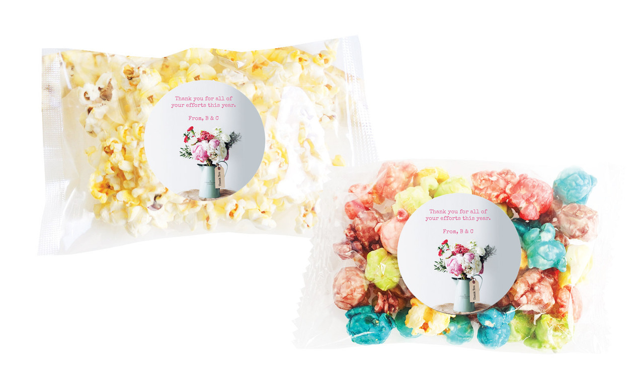 Rustic Flowers Personalised Popcorn Bag