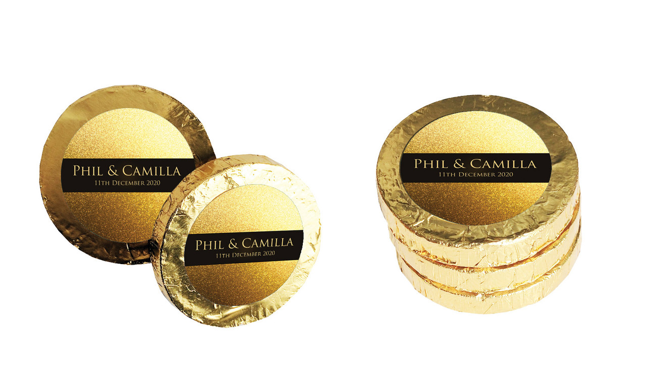Solid Gold Wedding Chocolate Coins (Gold Or Silver)