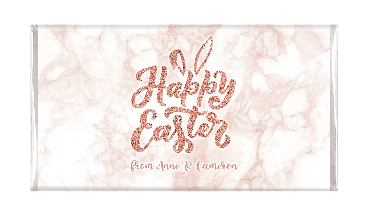 Rose Gold Personalised Easter Chocolate Bars