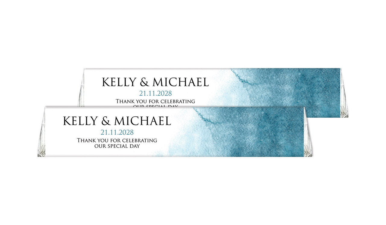 Blue Shade Custom Toblerone Wedding Chocolates 50g