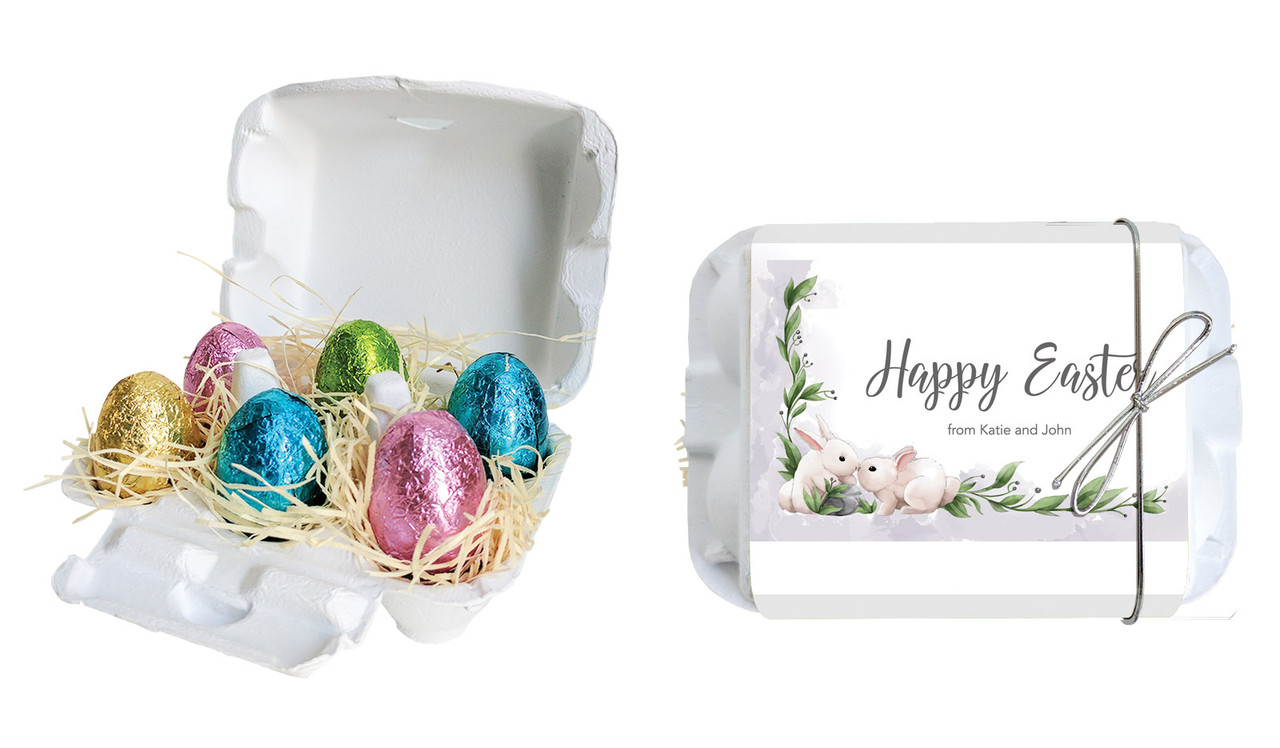 Bunny Kiss Personalised Easter Egg Carton