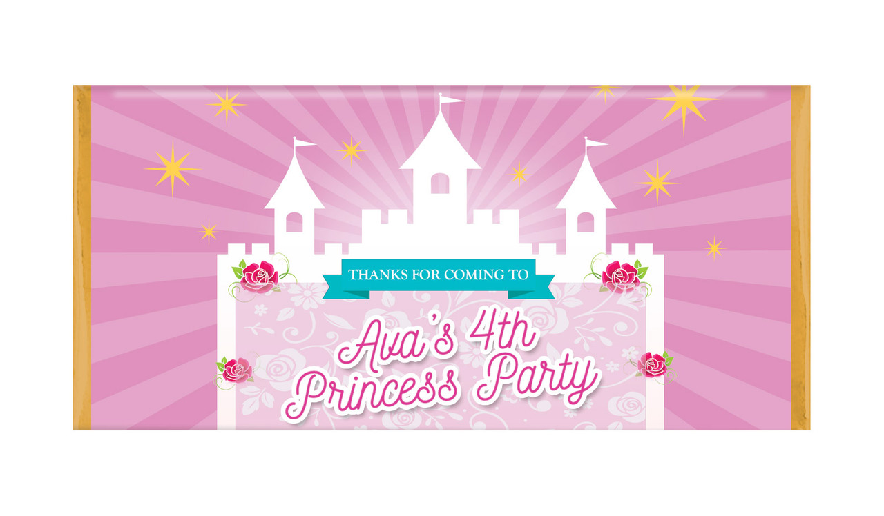Princess Castle Personalised Chocolate Bars - Australia's #1 Kids Party Supplies