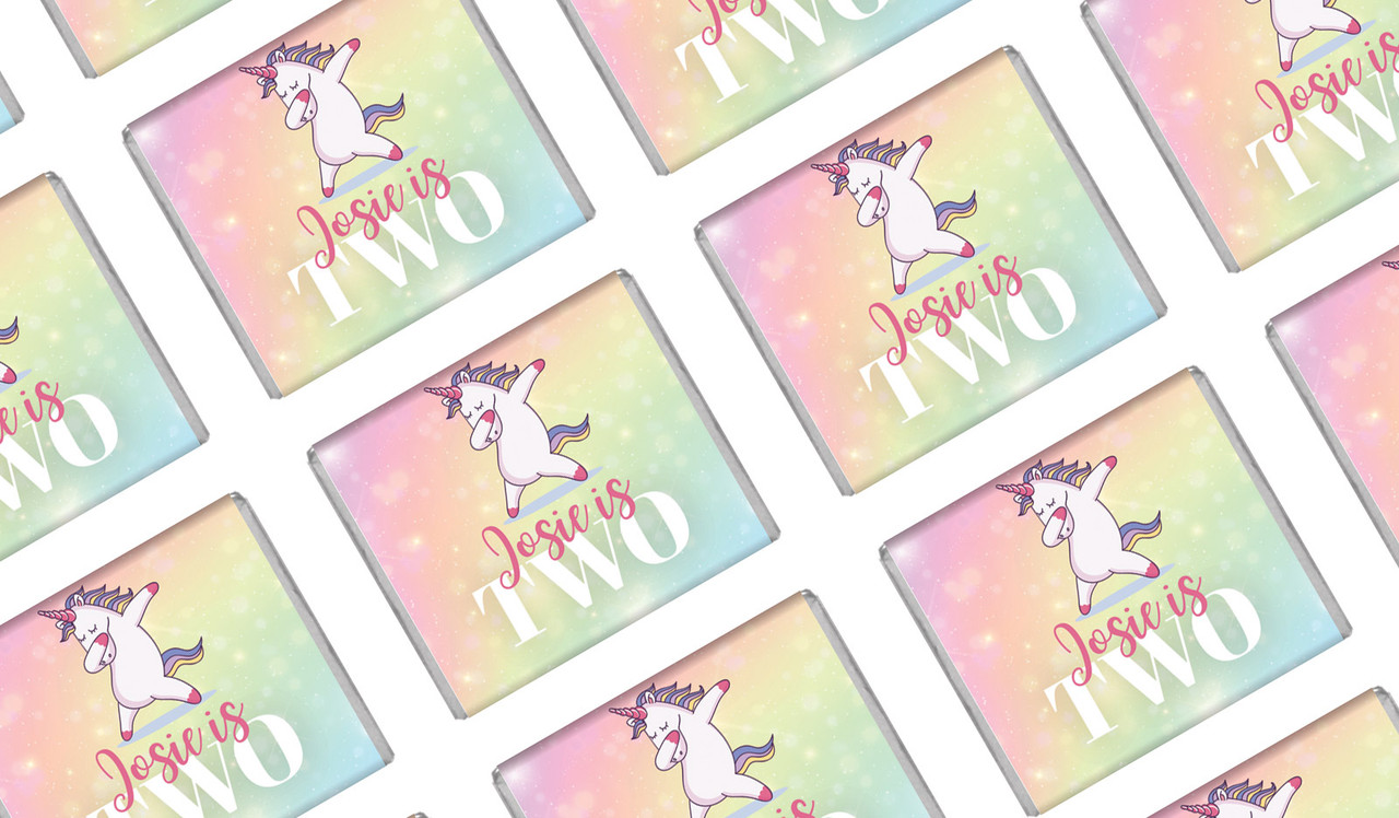 Unicorn Dabbing Birthday Personalised Mini Chocolates