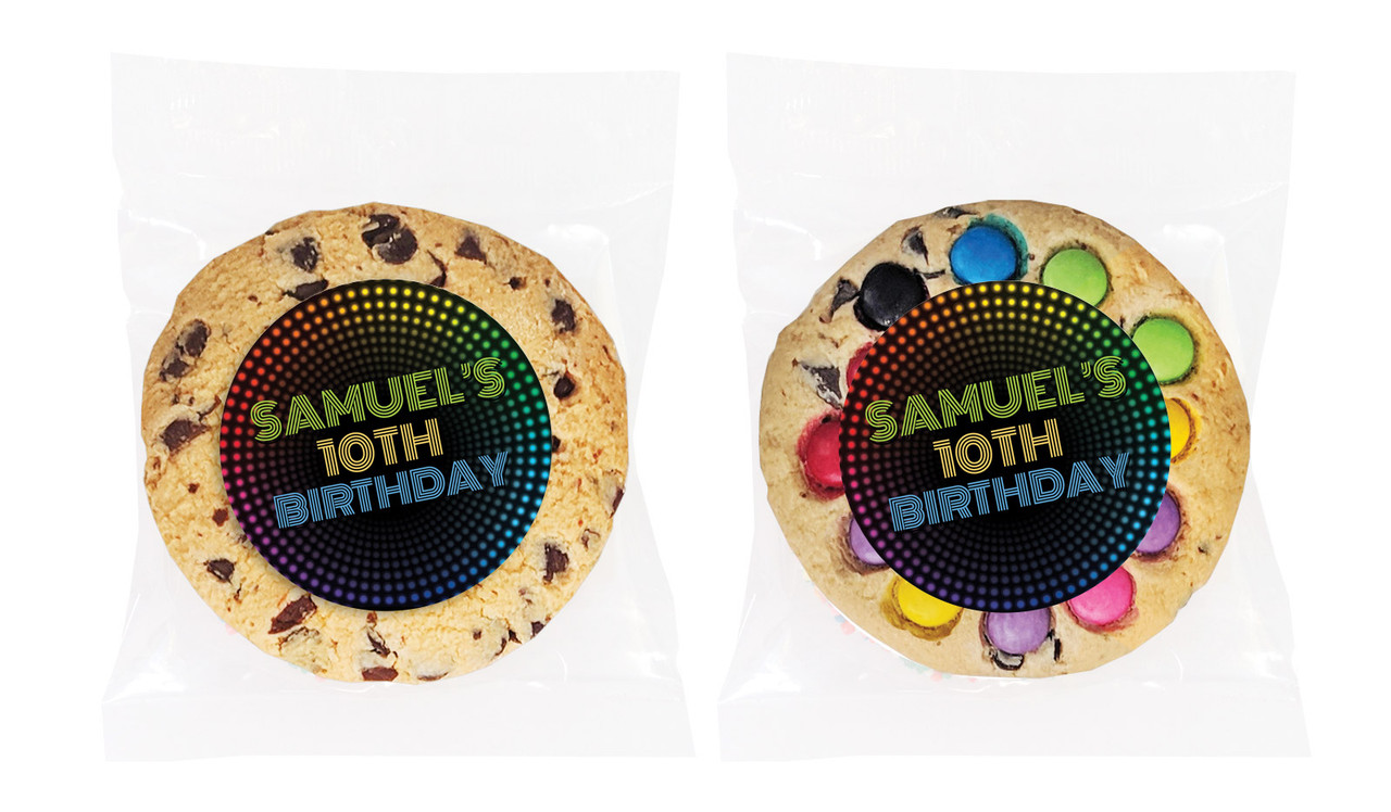 Disco Lights Personalised Birthday Cookie