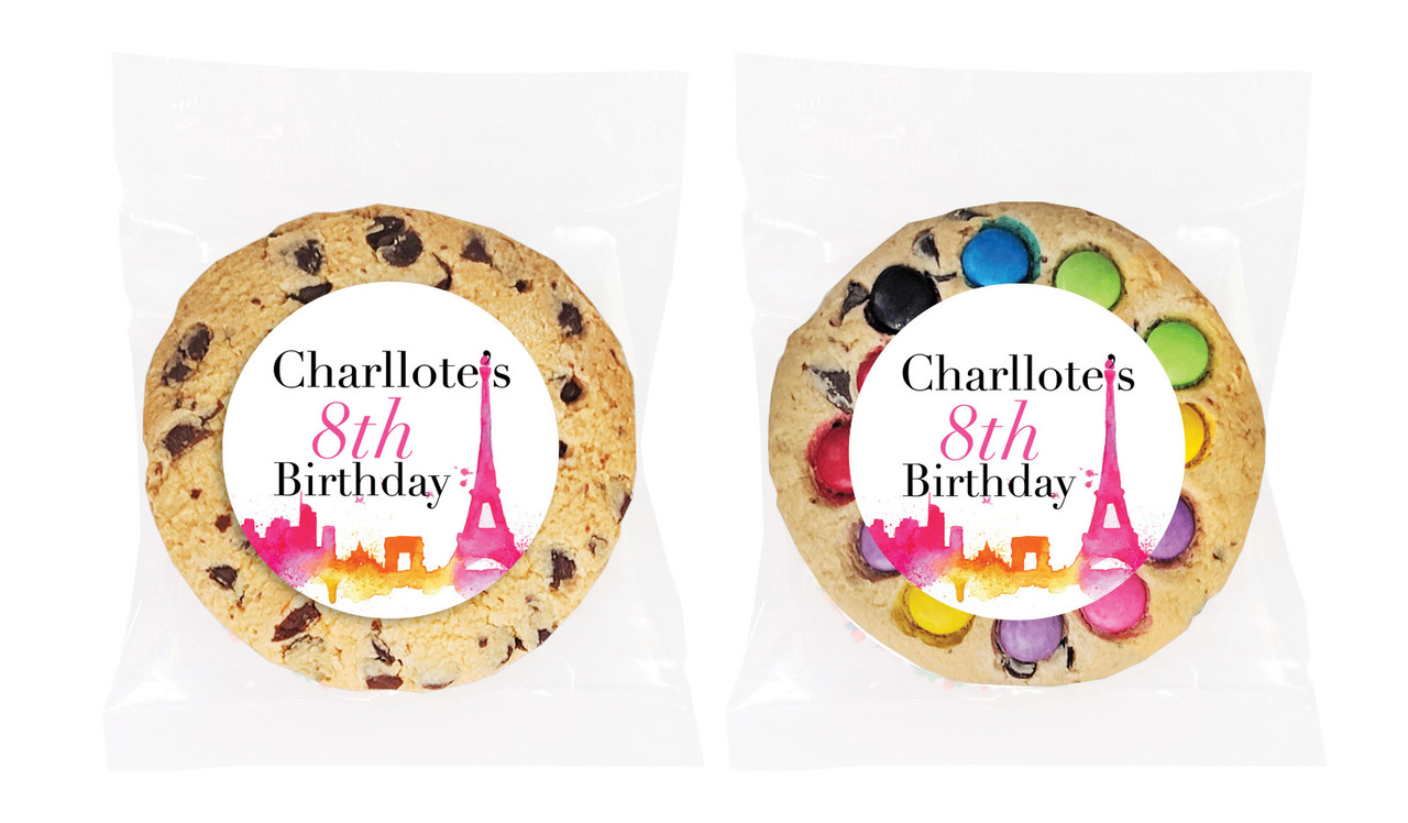 Paris Watercolour Personalised Birthday Cookie - Australia's #1 Kids Party Supplies