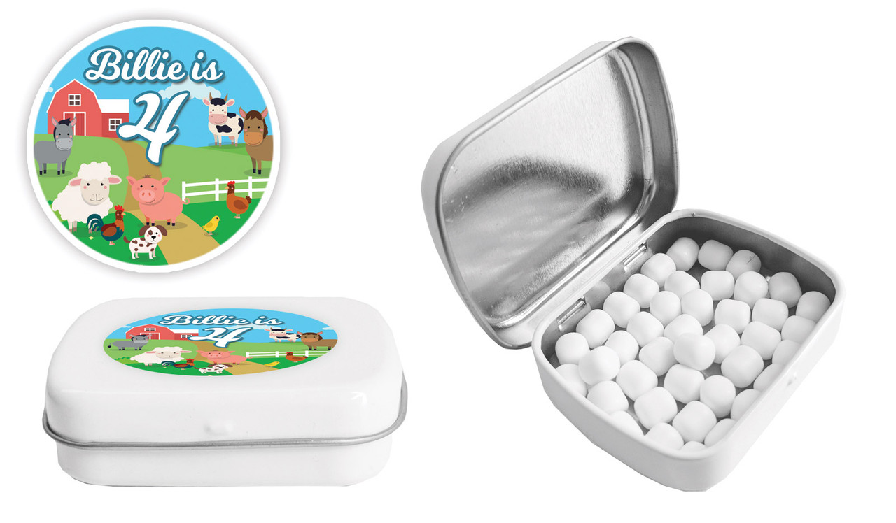 Down The Farm Birthday Personalised Mint Tin Favour