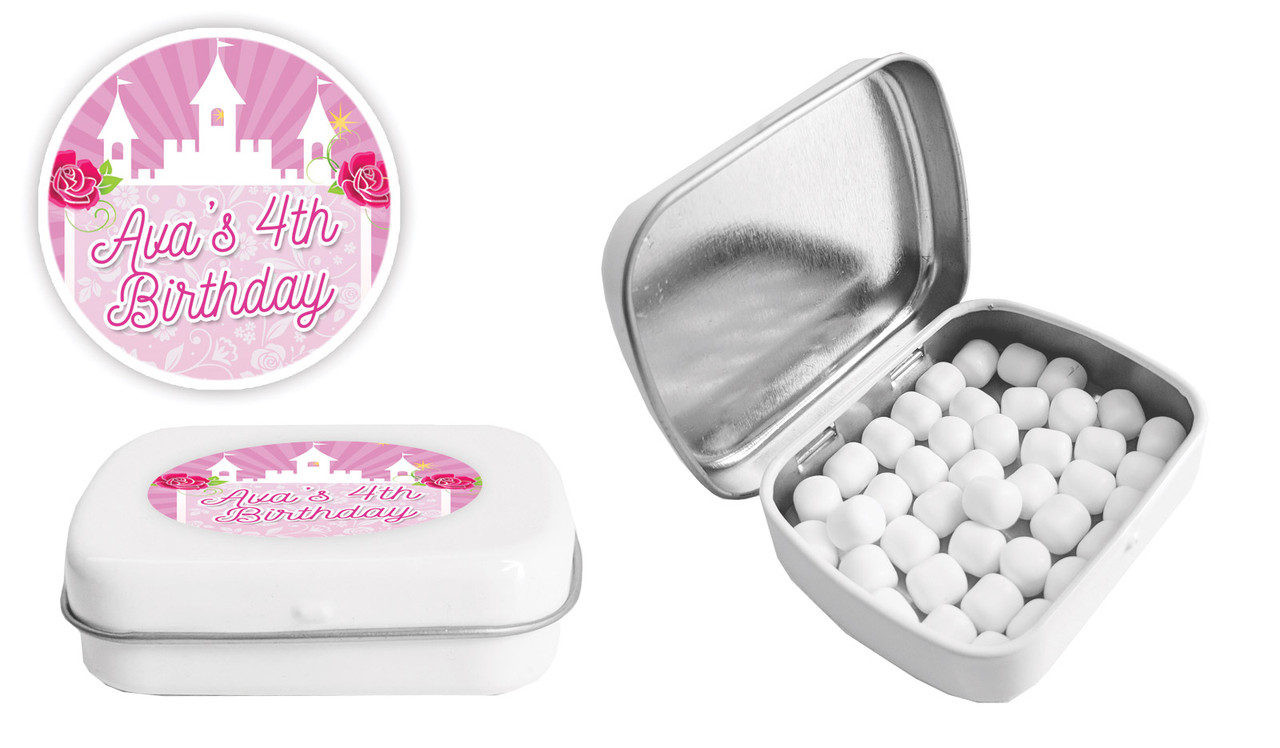 Princess Castle Birthday Personalised Mint Tin Favour
