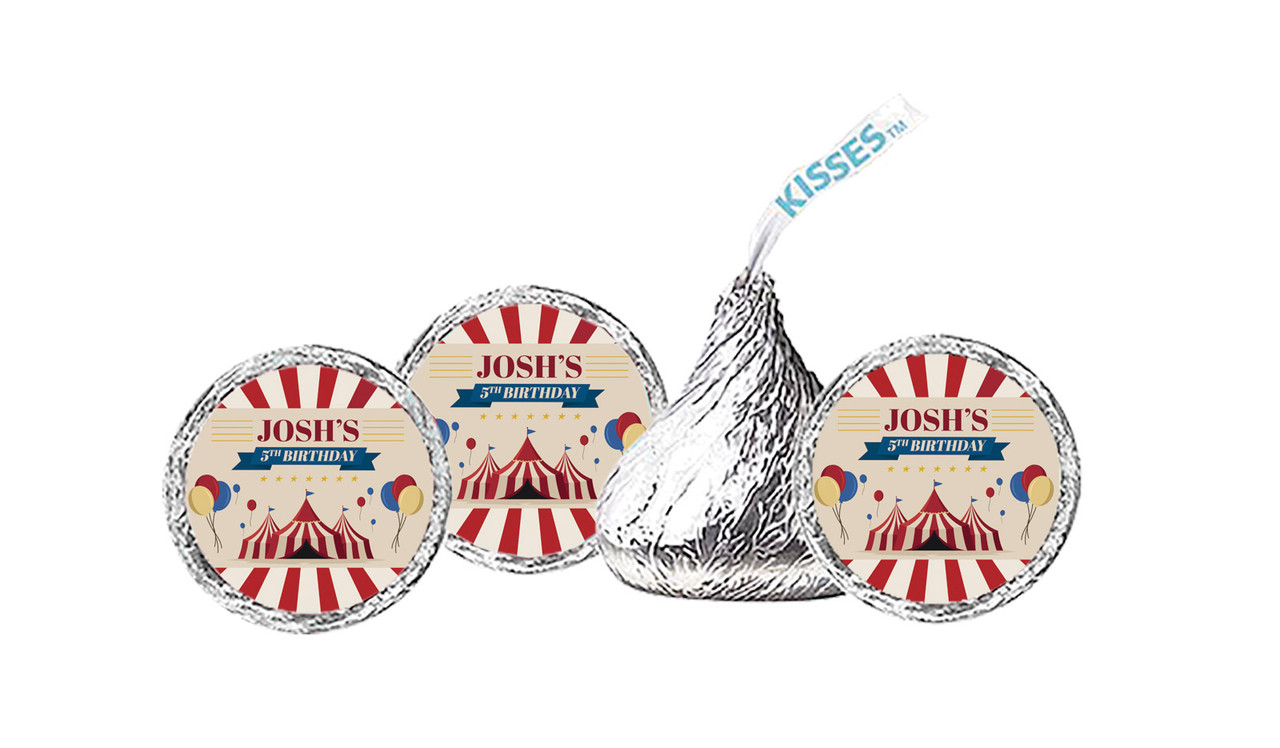 Retro Circus Birthday Personalised Hershey's Kisses