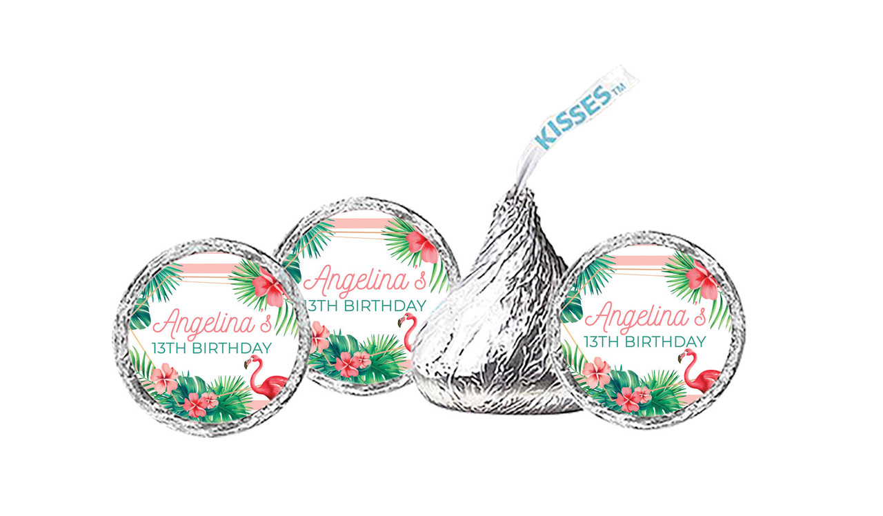 Flamingle Flamingo Birthday Personalised Hershey's Kisses