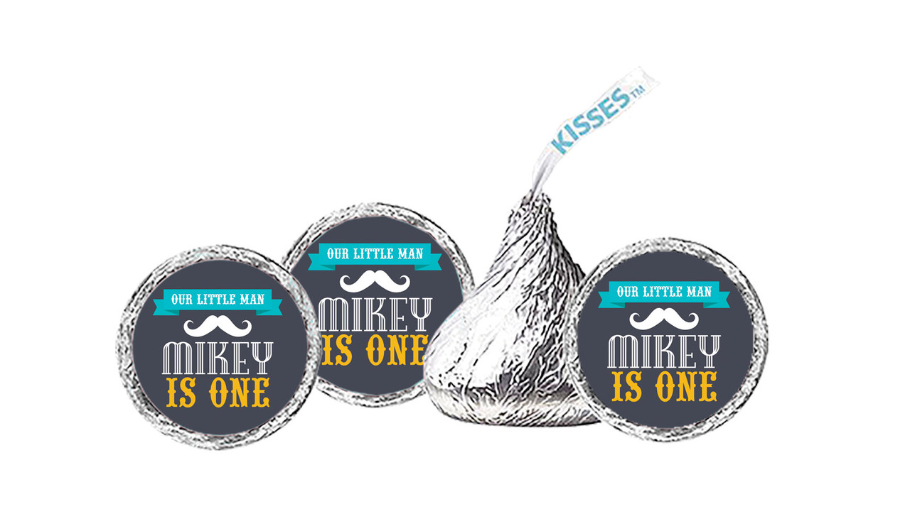 Moustache Chalkboard Personalised Hershey's Kisses