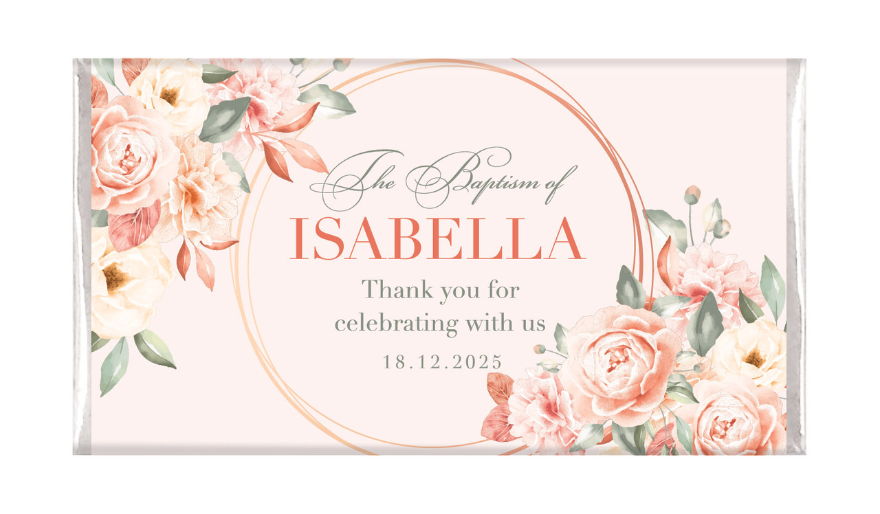 Classic Personalised Baptism Chocolate Bar