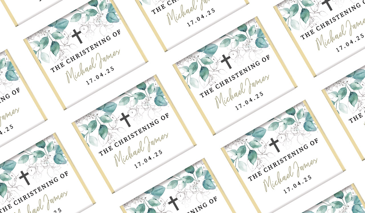 Dream Leaves Custom Christening Mini Chocolates