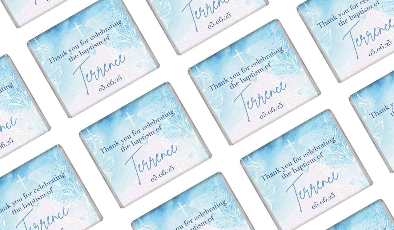 River Run Custom Christening Mini Chocolates