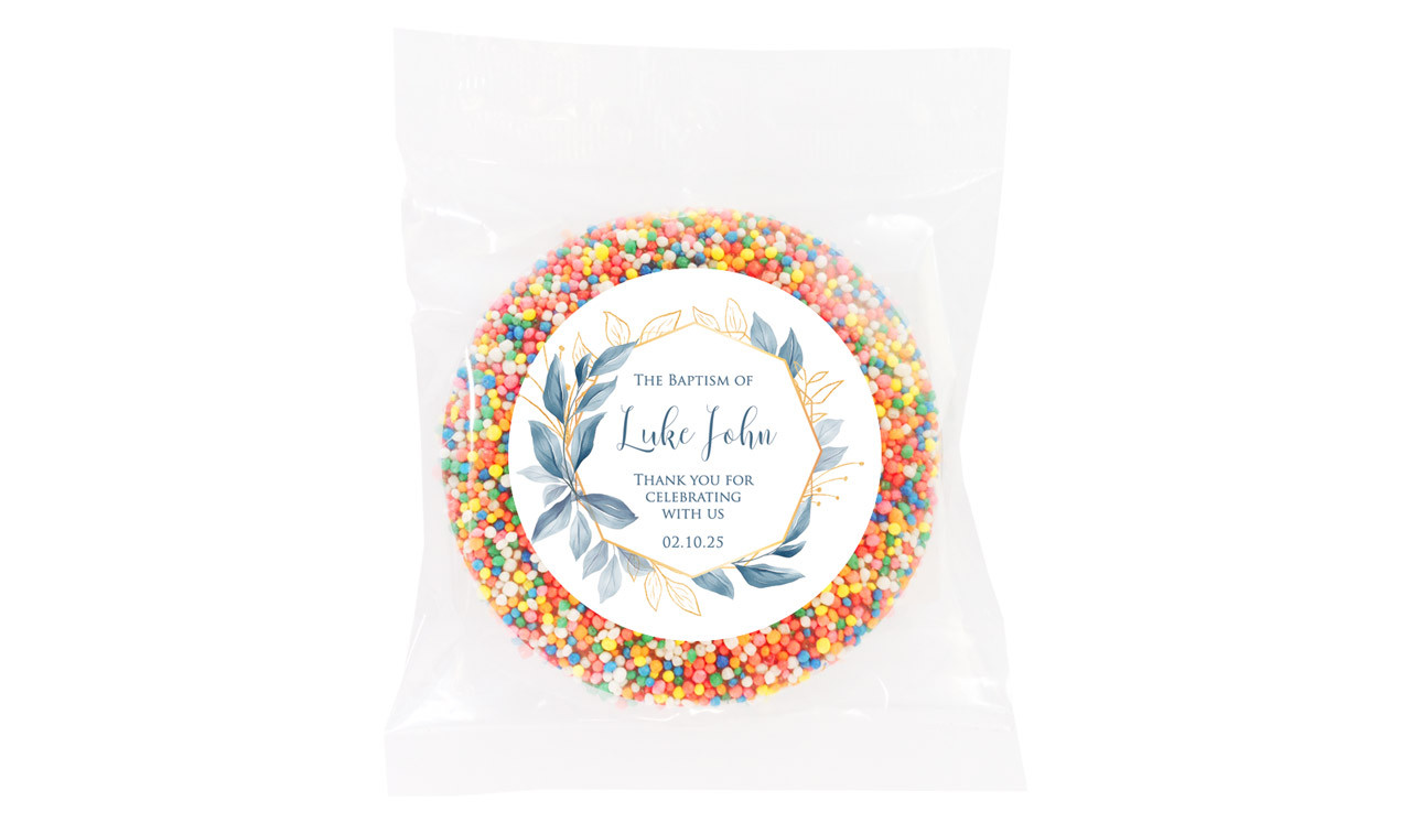 Blue Leaves Personalised Christening Giant Freckle