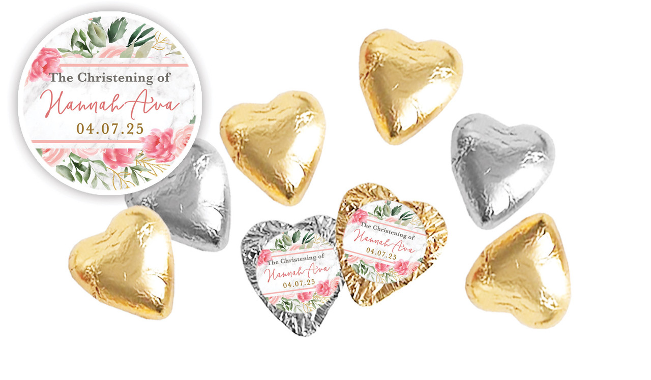 Magnificent Floral Personalised Chocolate Hearts