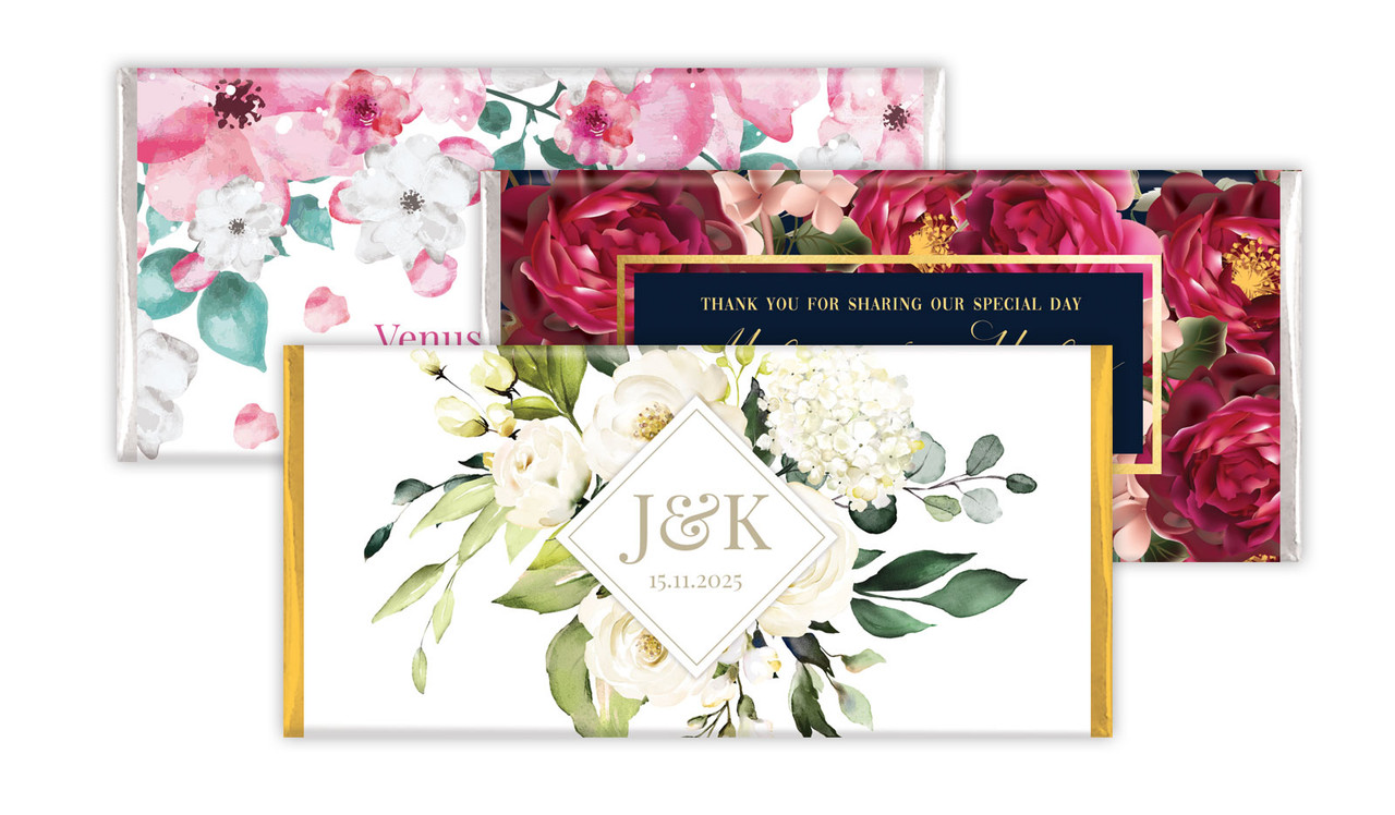 Personalised Chocolate Bar Wedding Favour (35g & 100g Sizes)