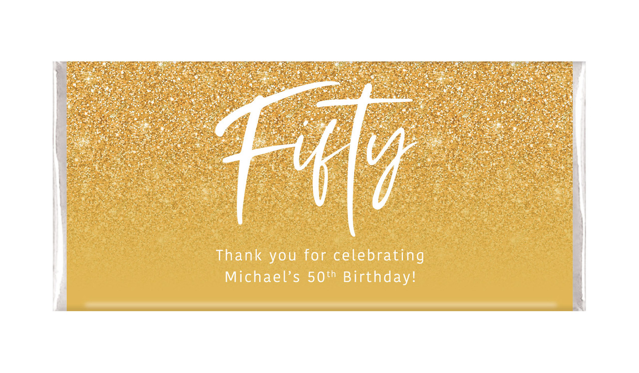 50th Birthday Personalised Chocolate Bar Favours