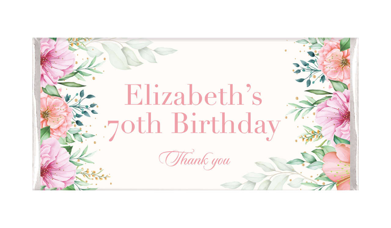 Beautiful Blooms Custom Birthday Chocolate Bar