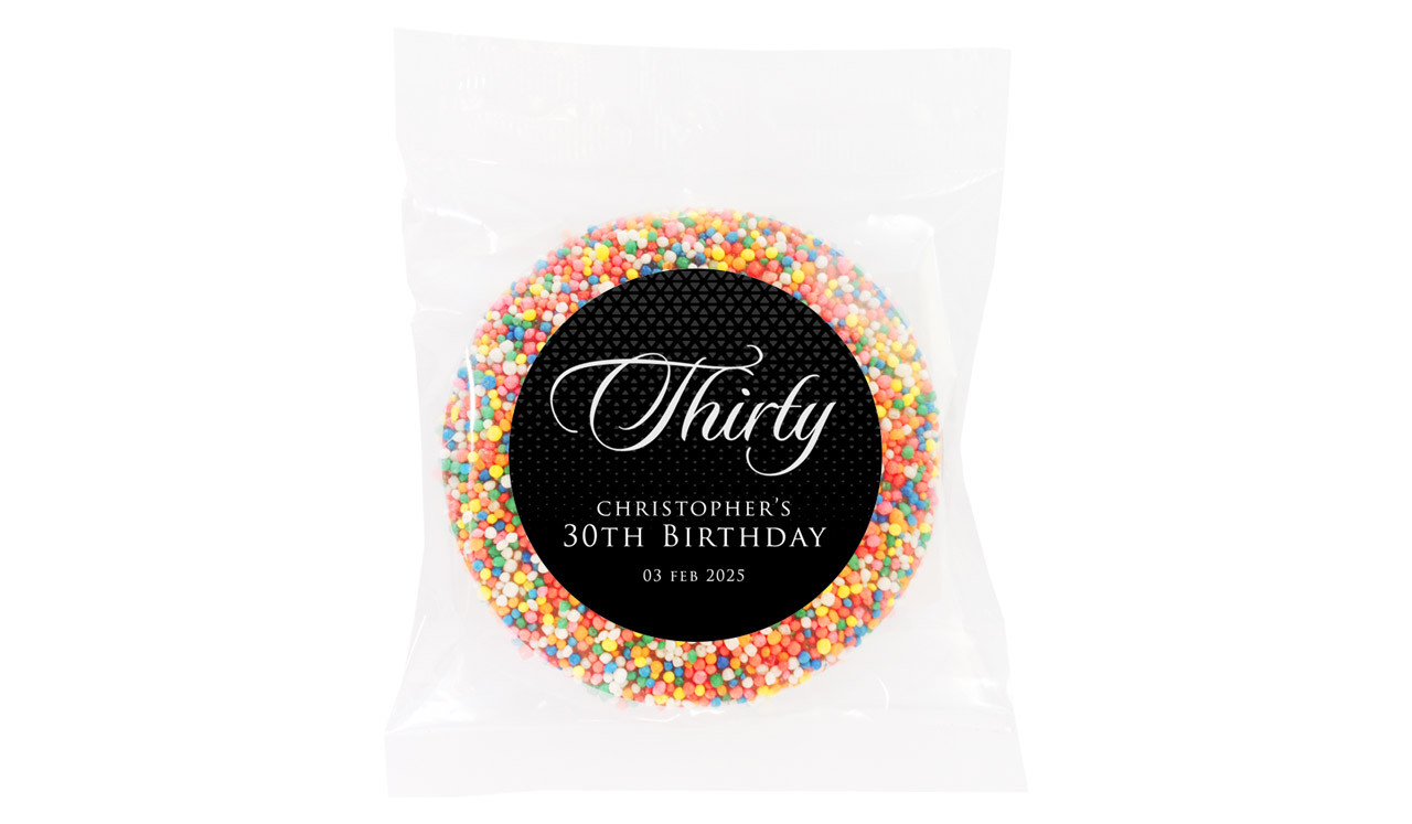 Elegant Black Custom Birthday Chocolate Freckle
