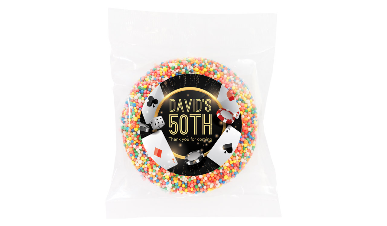 Casino Personalised Birthday Chocolate Freckle Favour