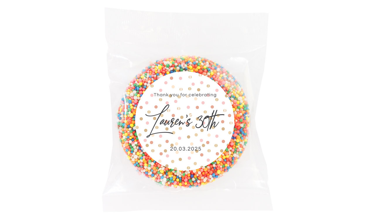 Metallic Confetti Personalised Chocolate Freckles