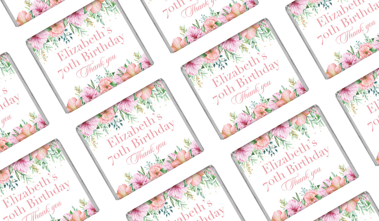 Beautiful Blossoms Birthday Custom Mini Chocolates