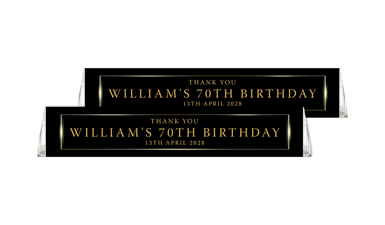 Gold On Black Toblerone Personalised Chocolates 50g