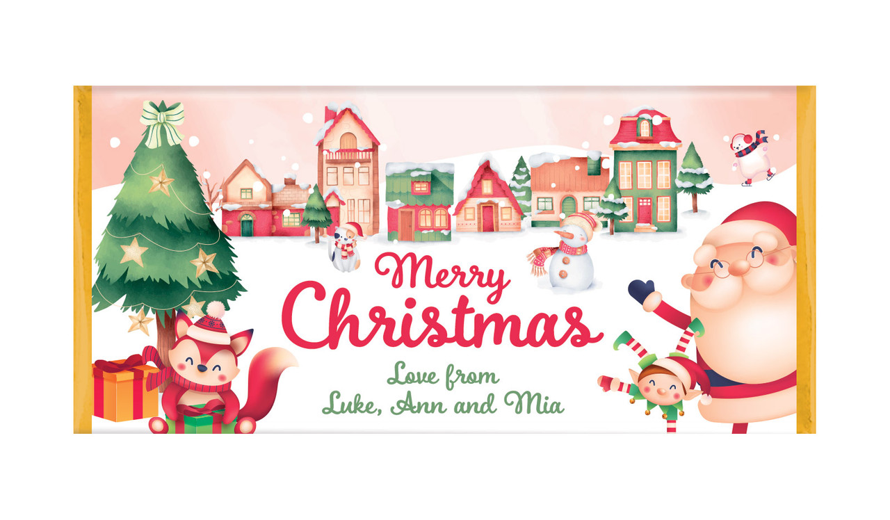 Christmas Village Personalised Christmas Chocolate Bar