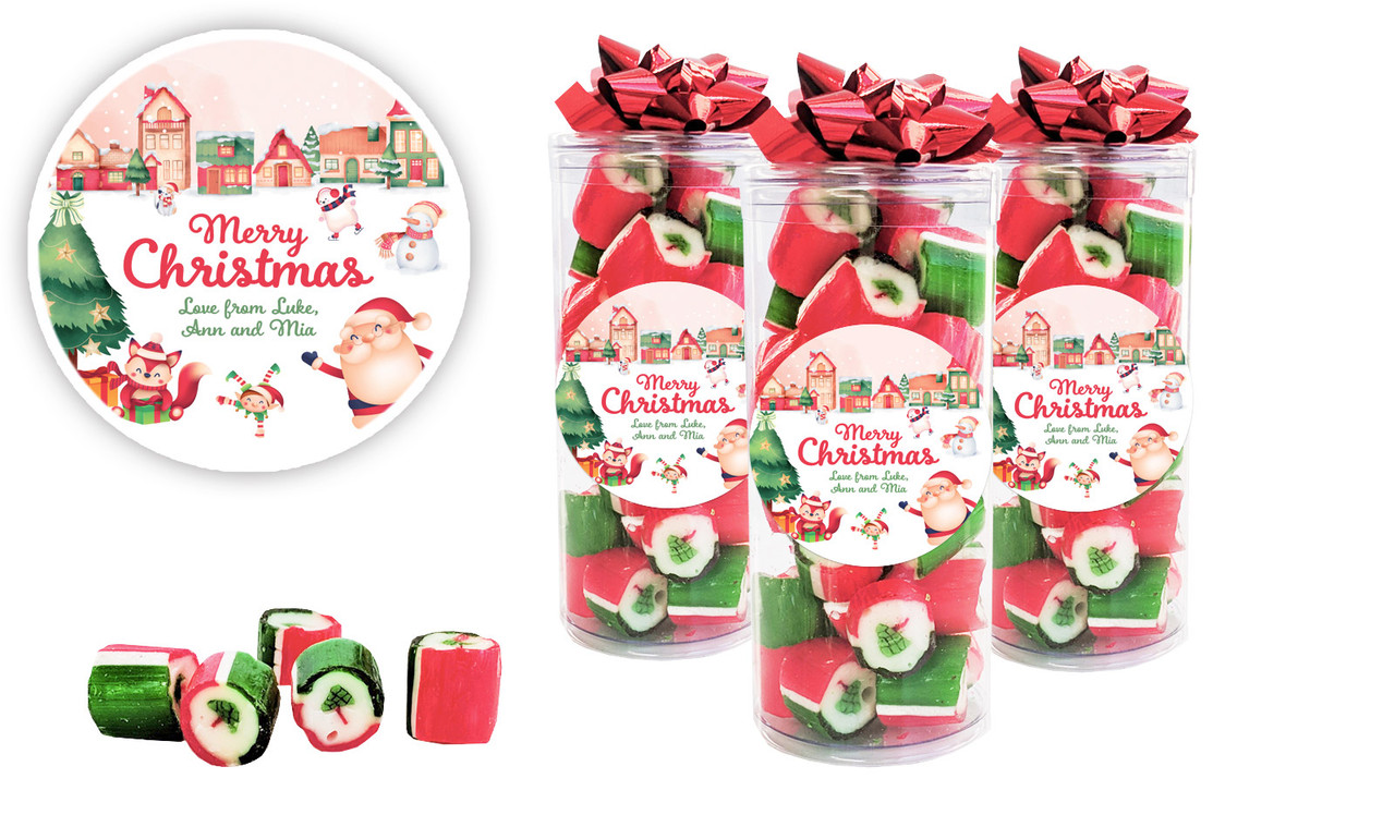 Christmas Village Personalised Christmas Rock Candy Tube