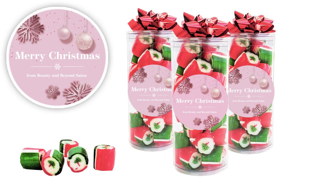Pink Personalised Christmas Rock Candy Tube