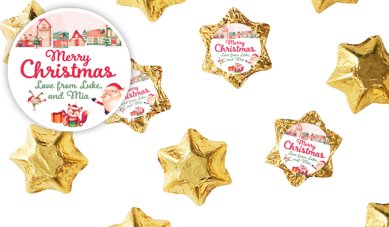 Christmas Village Personalised Chocolate Stars
