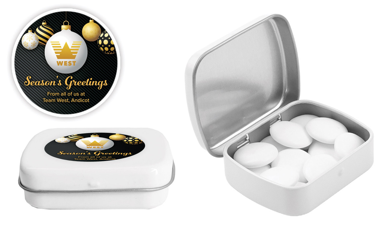 Luxury Black Christmas Personalised Mint Tin