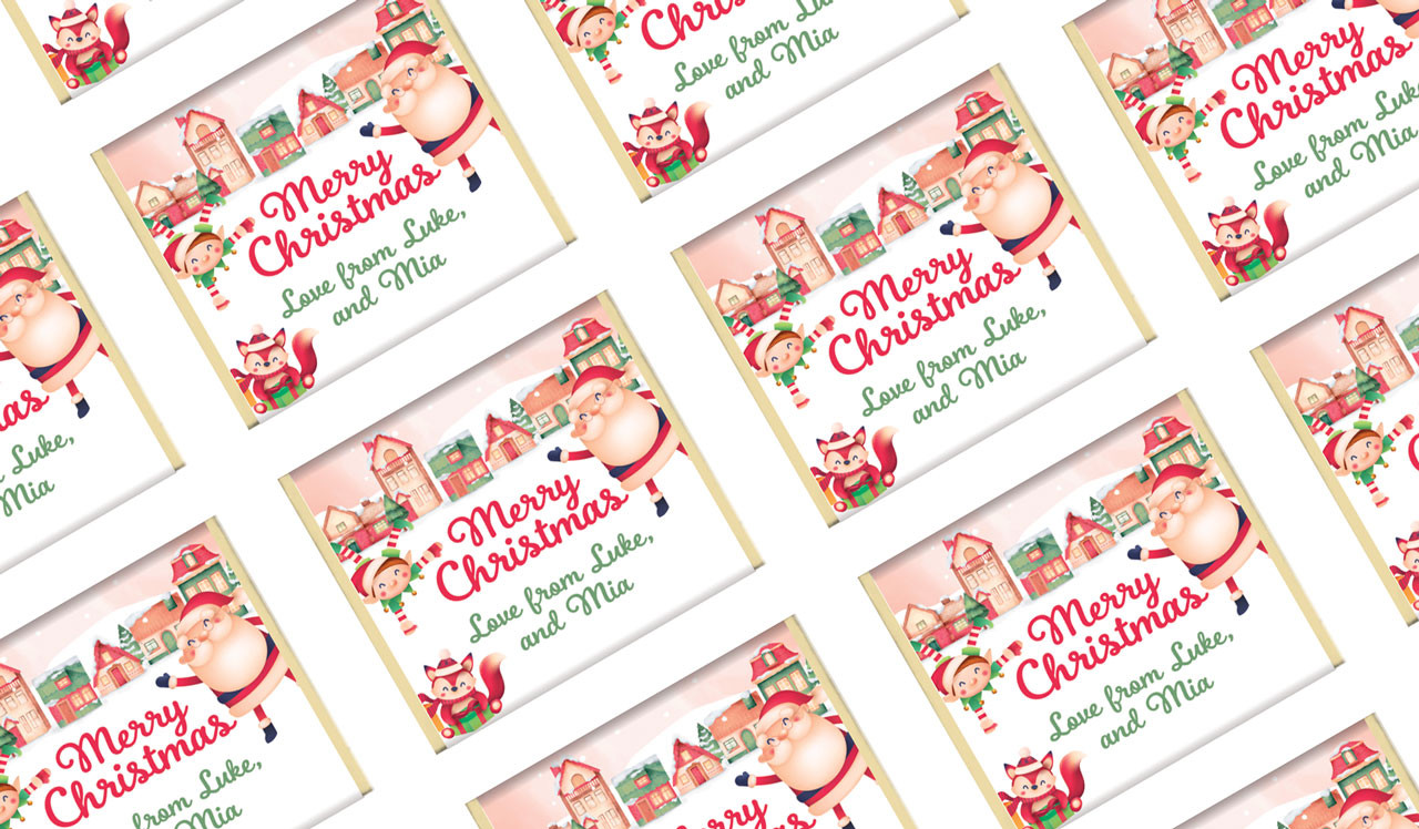Christmas Village Personalised Christmas Mini Chocolates