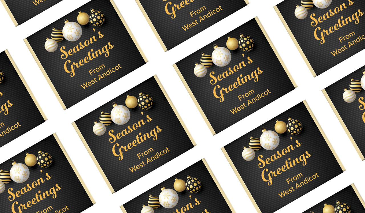 Luxury Black Personalised Christmas Mini Chocolates