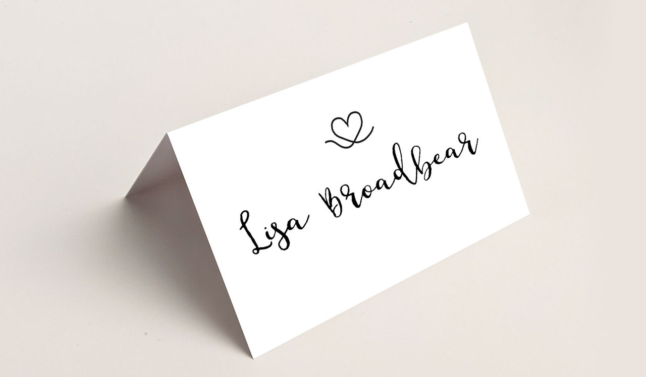 Cursive Names Wedding Place Cards With Guest Names Printed