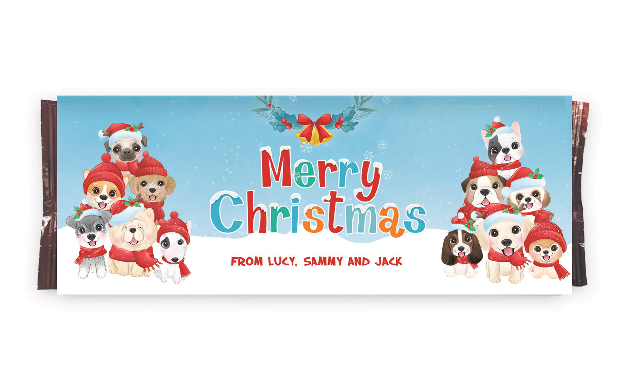 Christmas Puppies Customised Packet Of TimTams TM