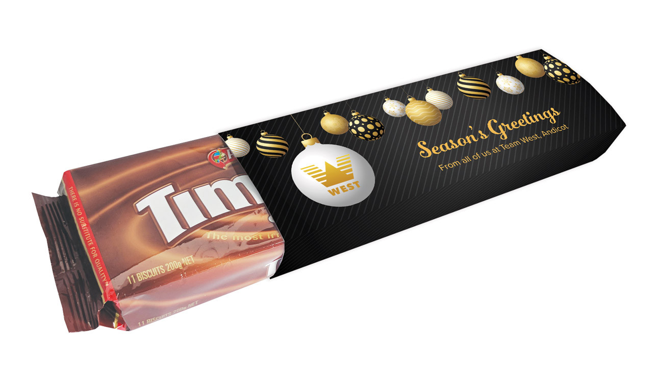 Luxury Black Christmas Customised Packet Of TimTams TM