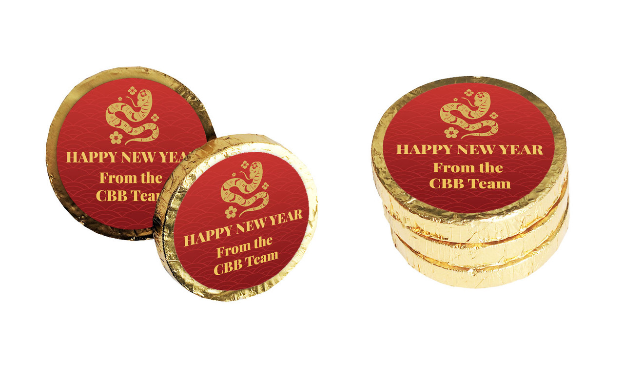 Gold Emblem Lunar New Year Chocolate Coins (Gold Or Silver)