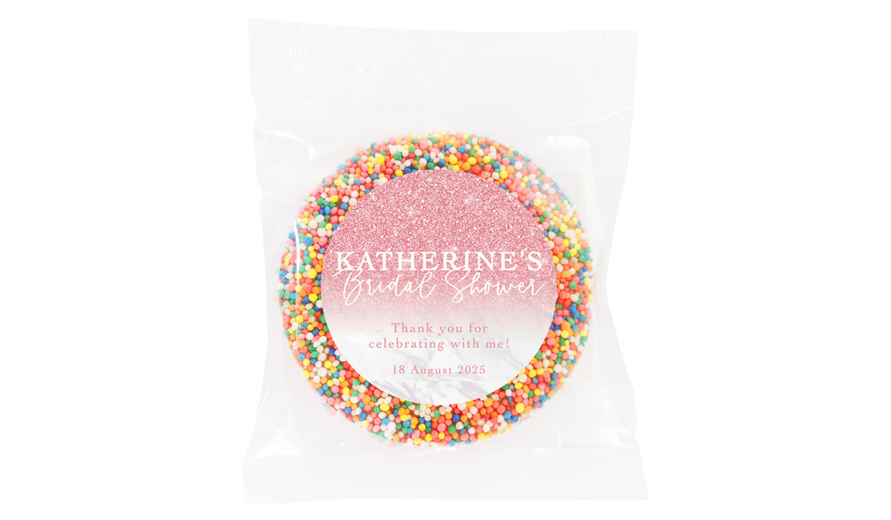 Rose Glitter Personalised Bridal Shower Chocolate Freckle