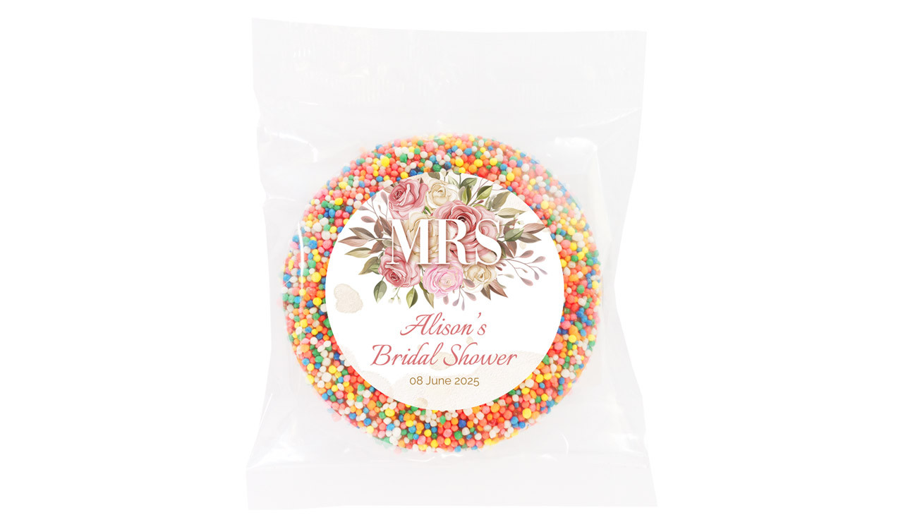 Mrs Floral Personalised Bridal Shower Chocolate Freckle