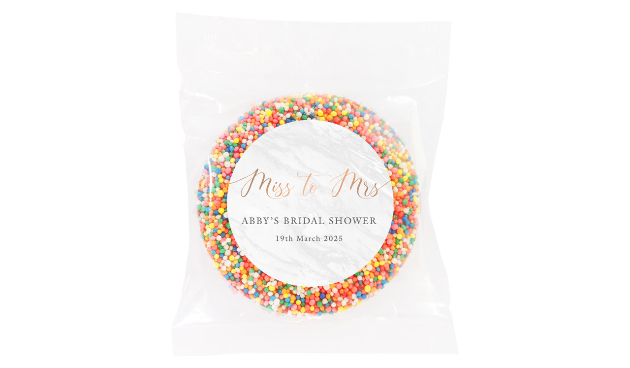 Miss to Mrs Personalised Bridal Shower Chocolate Freckle