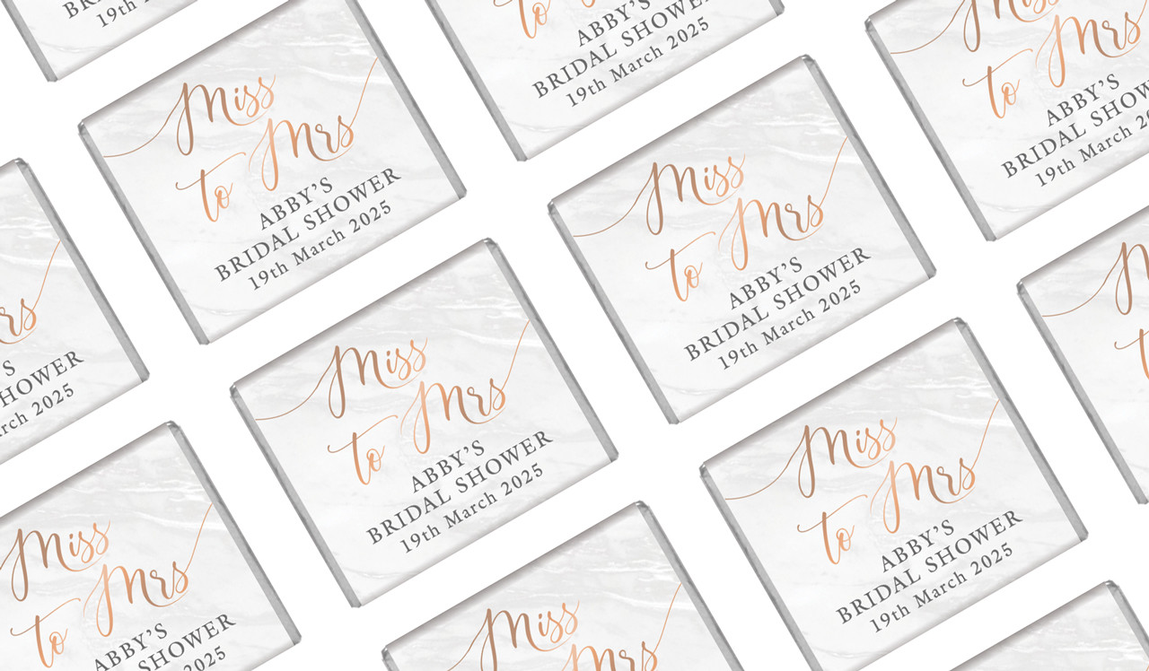 Miss to Mrs Personalised Bridal Shower Mini Chocolates