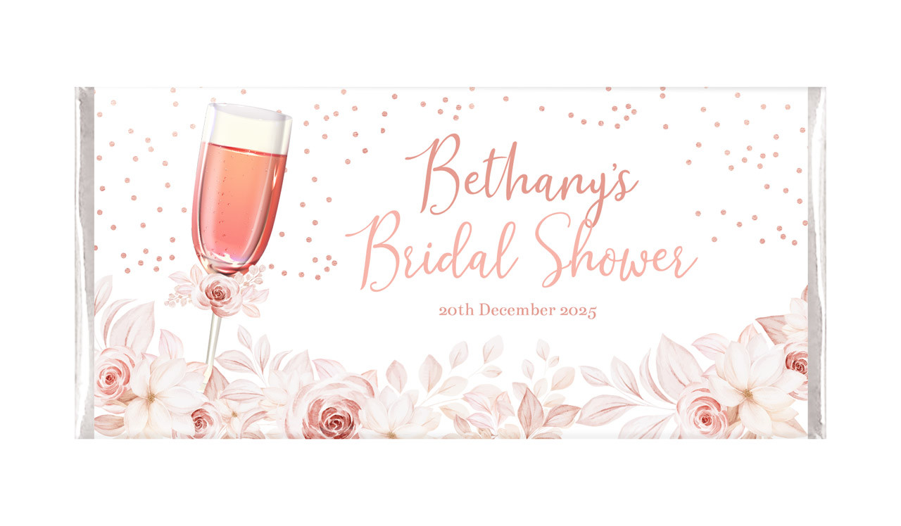 Bubbly Personalised Bridal Shower Chocolate Bar